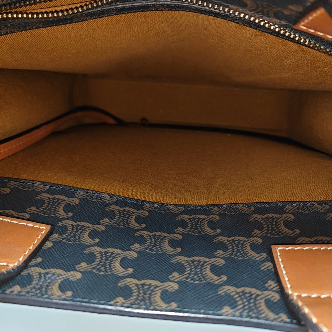 CABAS CELINE Small Coated Canvas Brown