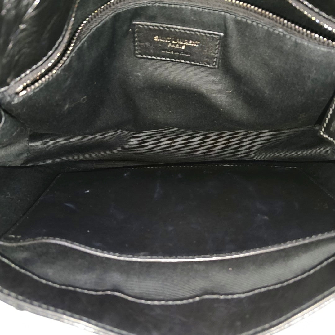 NIKI Medium Chevron Calfskin Black