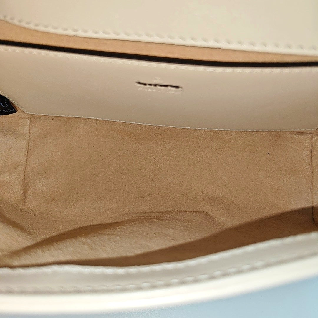 GG Marmont Small Quilted Calfskin White