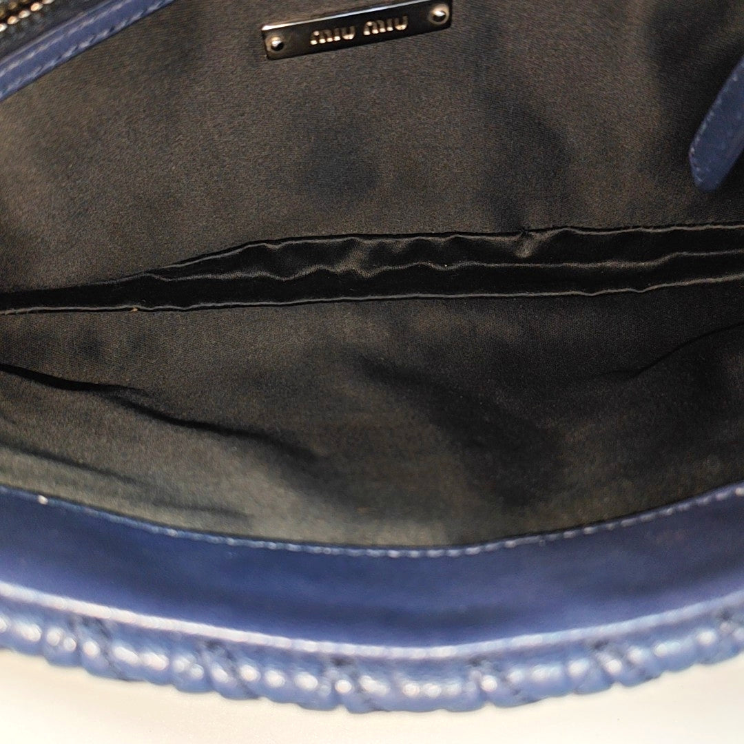 Quilted Lambskin Shoulder Bag Blue