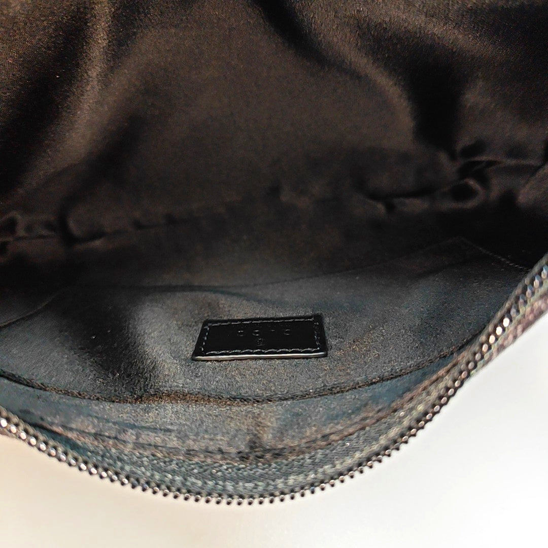 Horsebit Slim Small Monogram Denim Gray