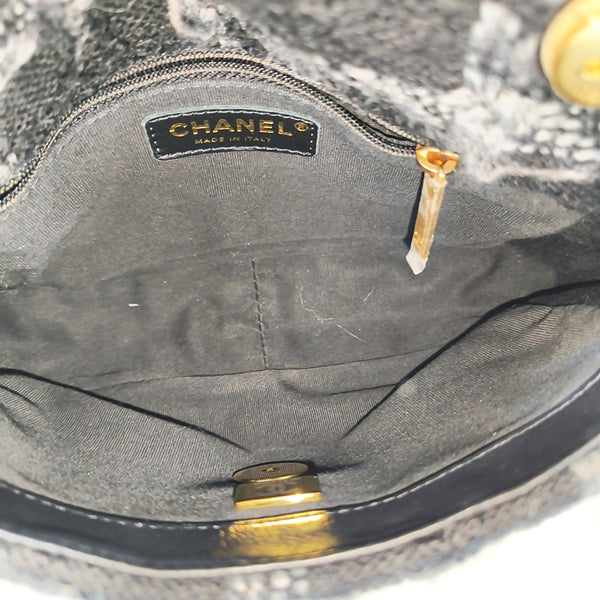 CHANEL 19 Small Quilted Wool Black