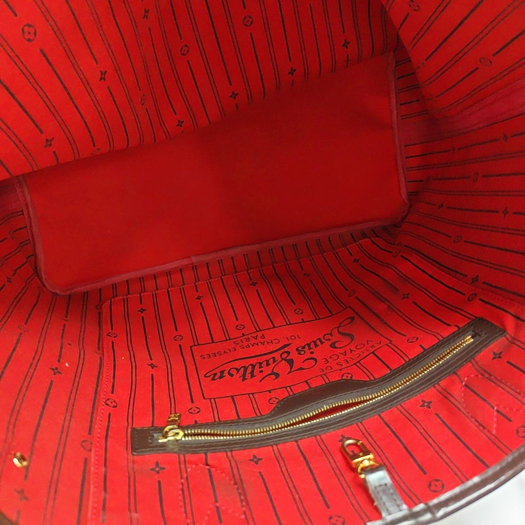 NEVERFULL GM Damier Ebene Coated Canvas Brown