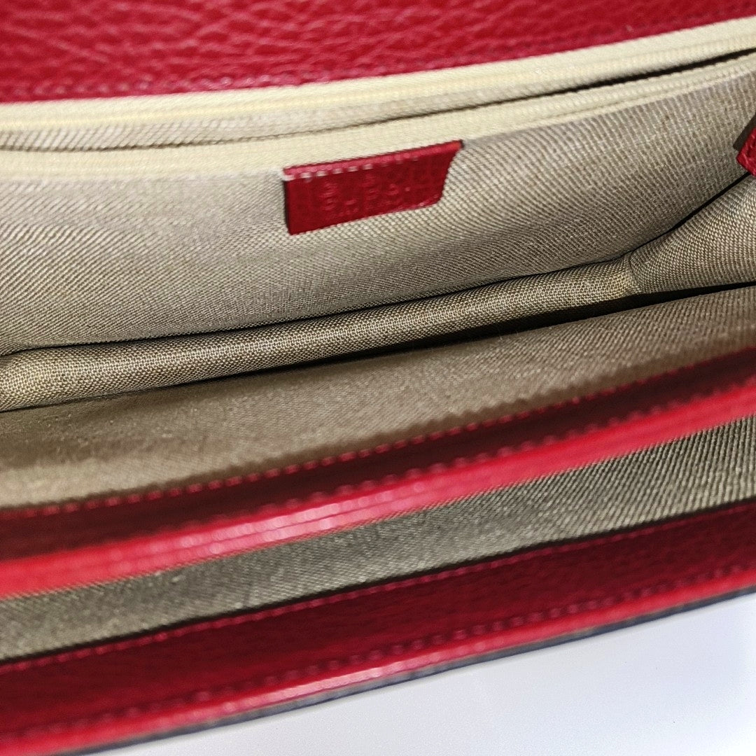 Interlocking G Large Calfskin Red