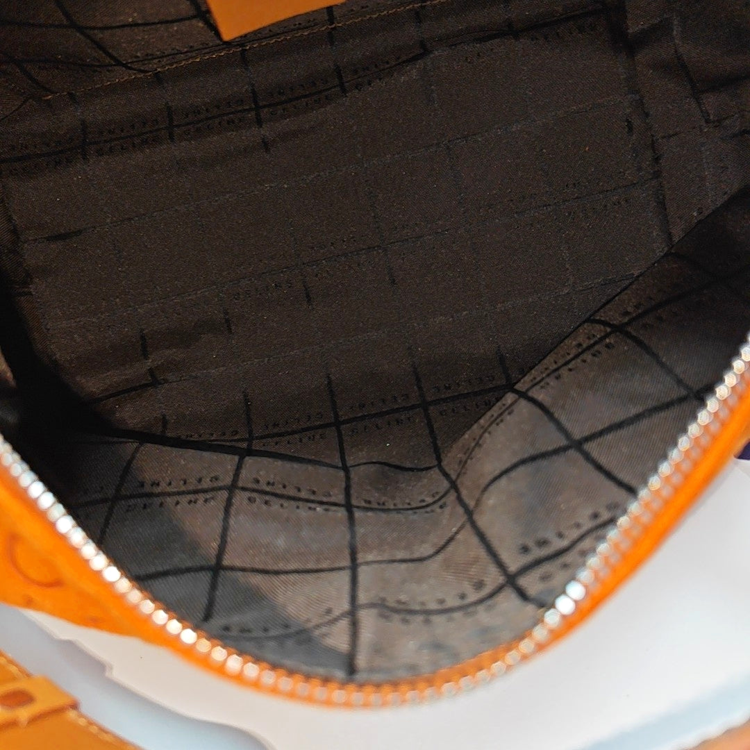 Suede Top Handle Bag Orange