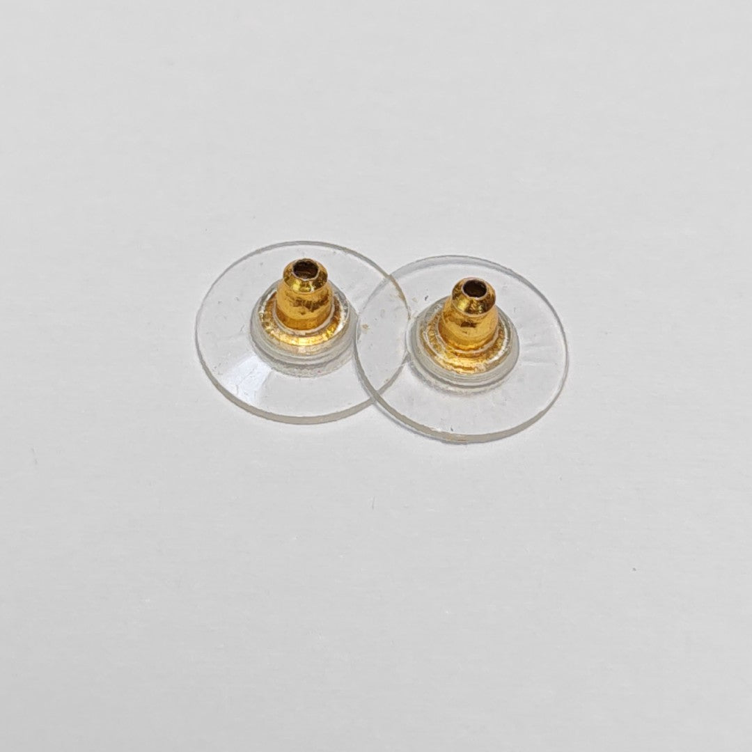 CC Logo Metal Gold Stud Earrings