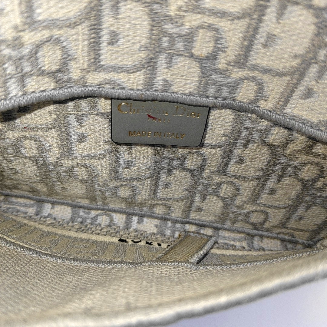 Saddle Mini Oblique Canvas Gray