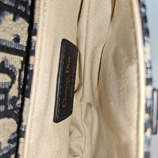 Saddle Mini Oblique Canvas Blue