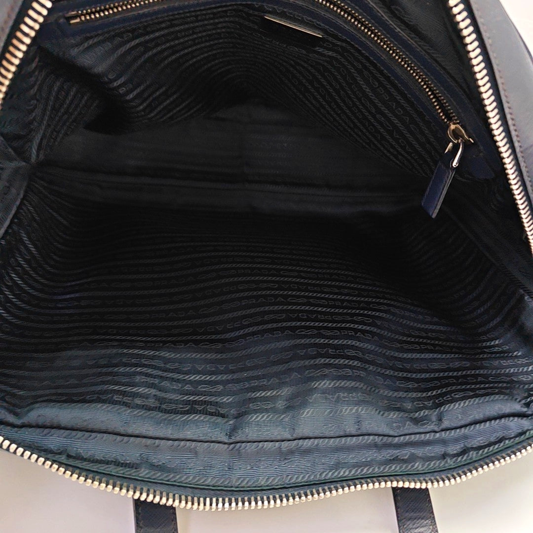 Calfskin Top Handle Bag Blue