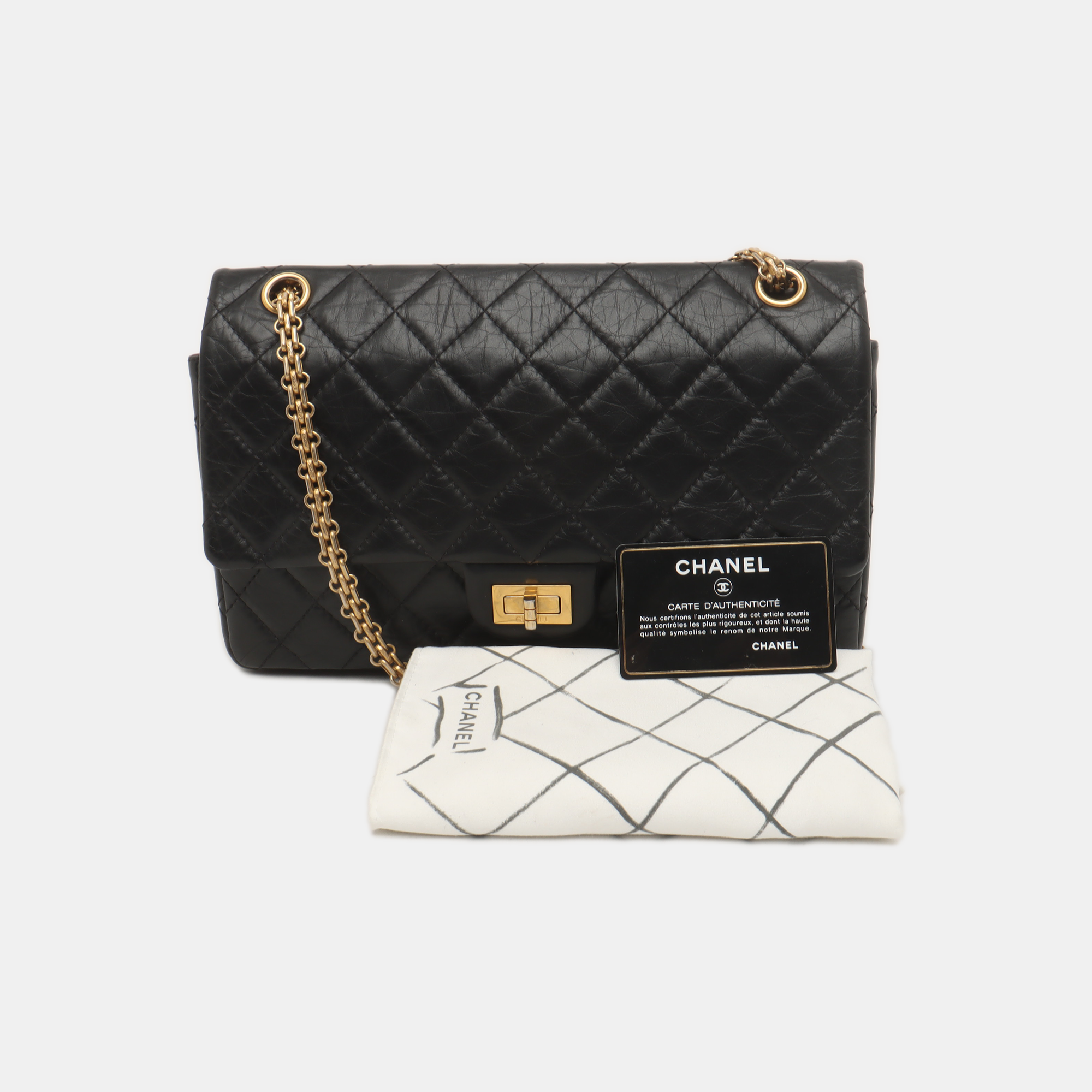 2.55 227 (jumbo) Quilted Calfskin Black