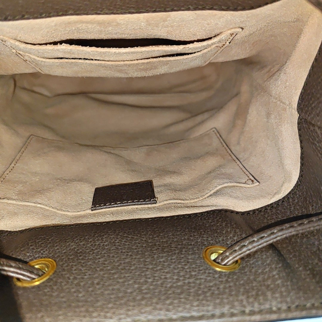 Authenticated pre-owned  Ophidia Small Monogram Coated Canvas Beige - Bucket Bag at Looply