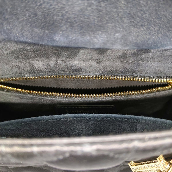 Authenticated pre-owned  Lady Dior Small Quilted Silk Satin Black - Tote Bag at Looply