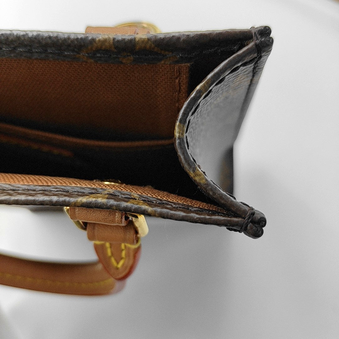 SAC PLAT Mini Monogram Coated Canvas Brown
