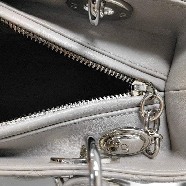 Lady Dior Medium Cannage Lambskin Gray