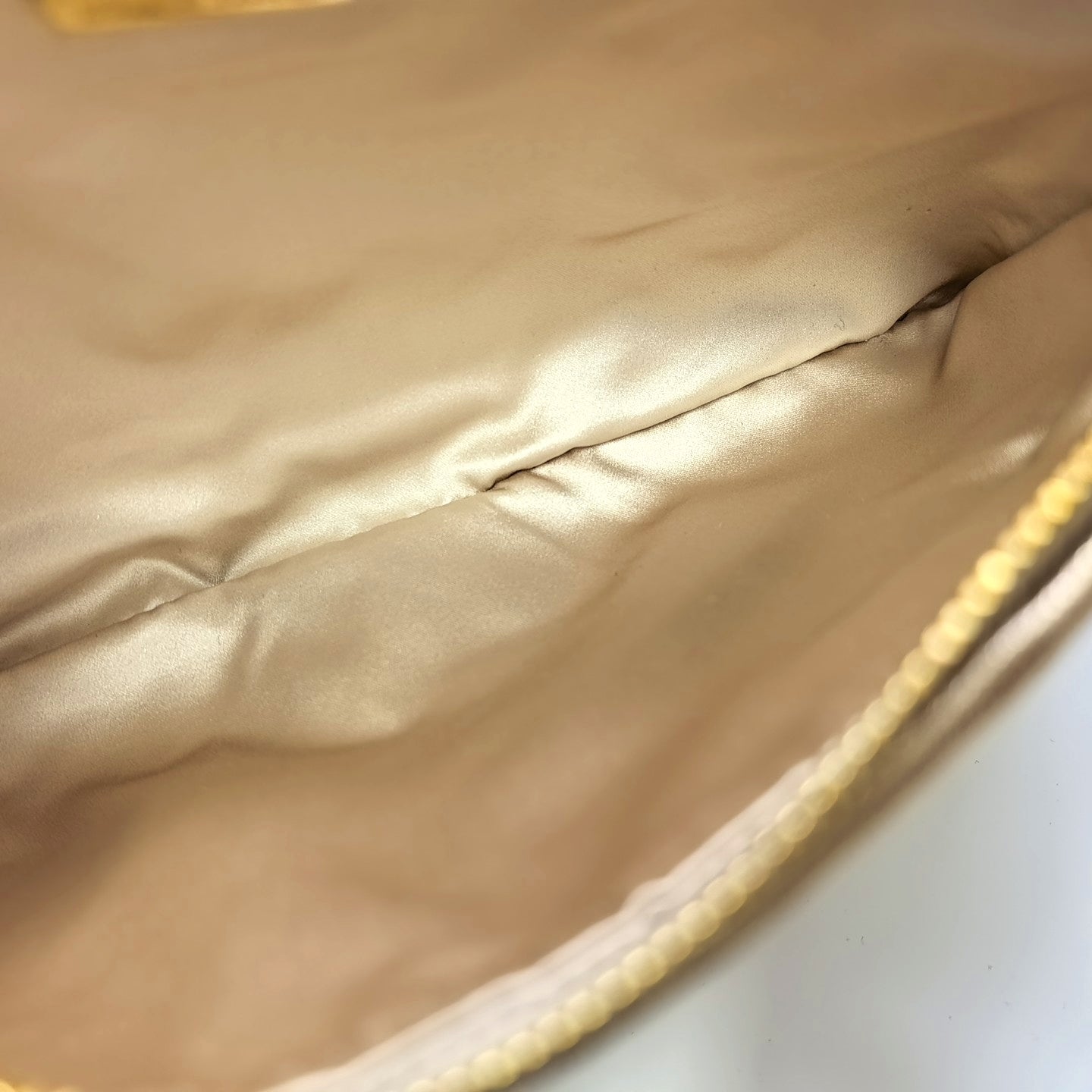 Quilted Lambskin Clutch Gold