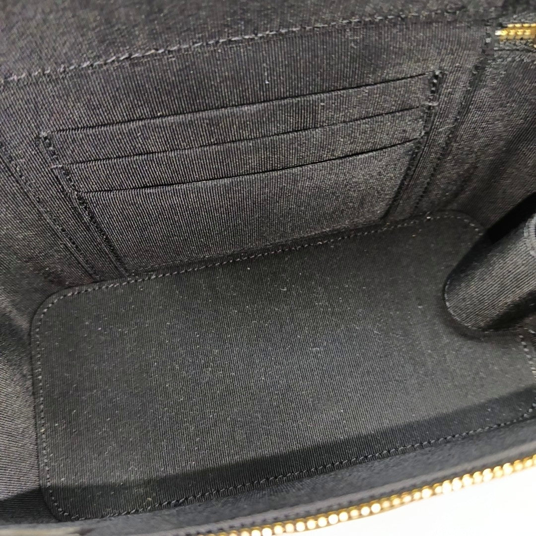 Quilted Lambskin Shoulder Bag Black
