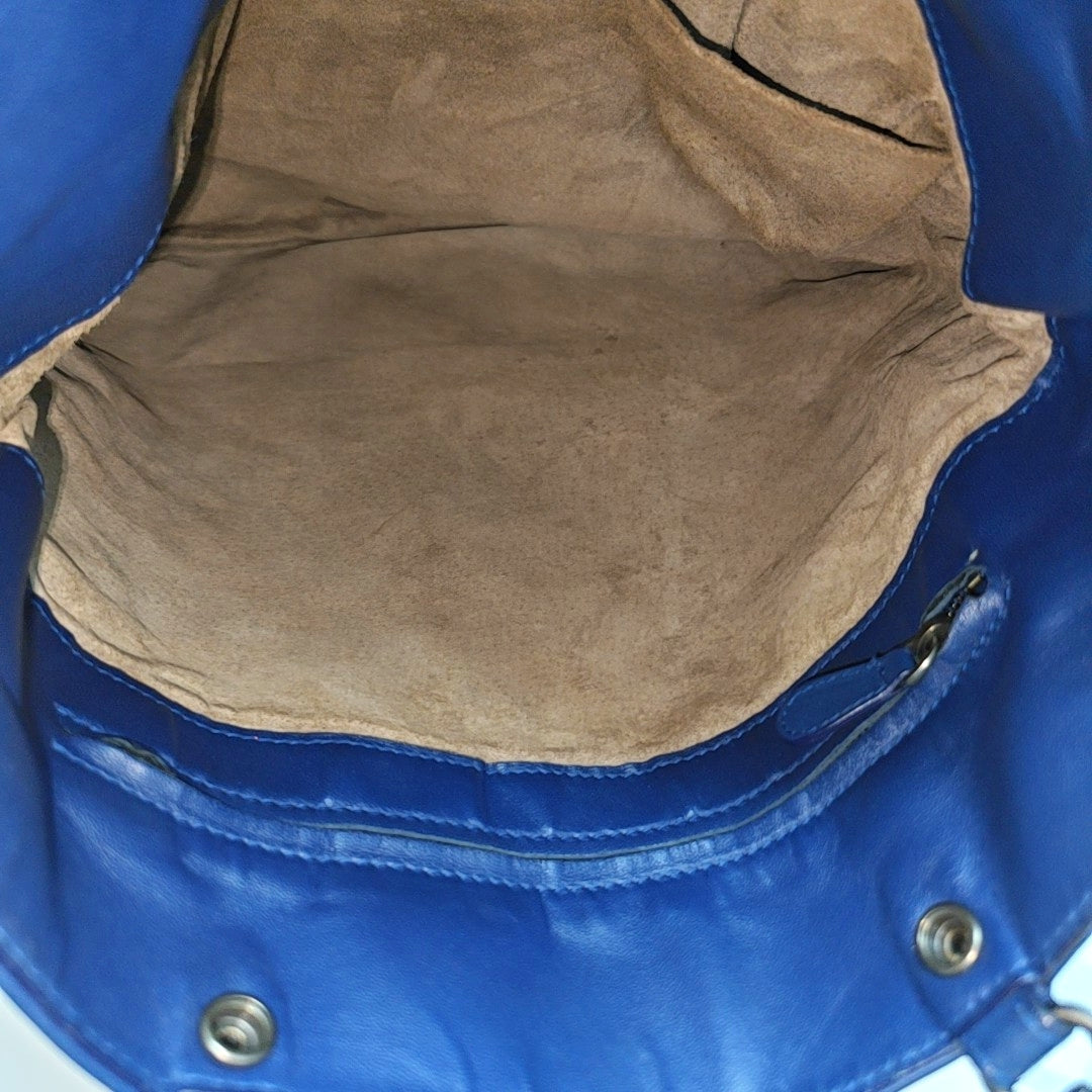 Lambskin Top Handle Bag Blue