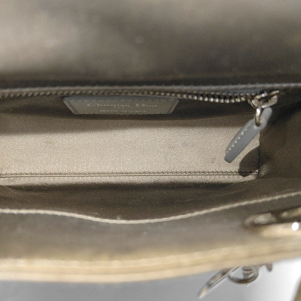 Lady Dior Mini Cannage Silk Satin Gray