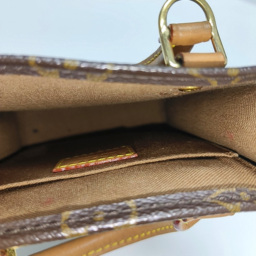 SAC PLAT Mini Monogram Coated Canvas Brown
