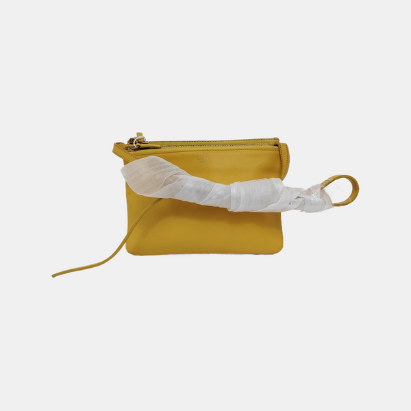 Authenticated pre-owned  TRIO Small Calfskin Yellow - Crossbody Bag at Looply