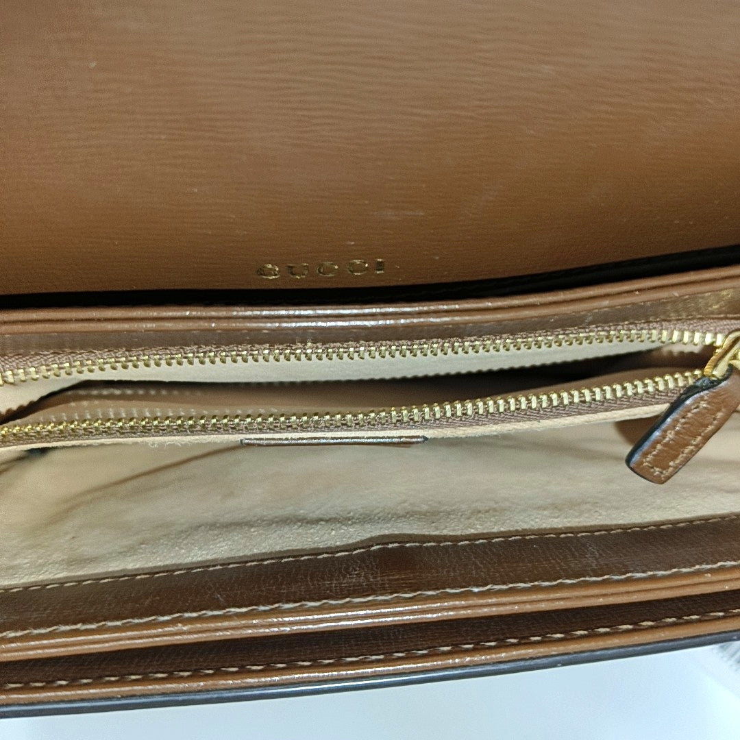 Horsebit 1955 Medium Monogram Coated Canvas Beige
