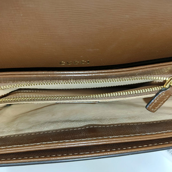 Horsebit 1955 Medium Monogram Coated Canvas Beige