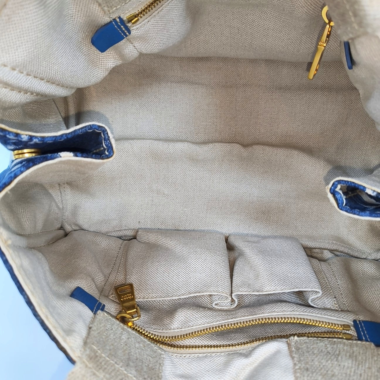 Denim Quilted Canvas Blue
