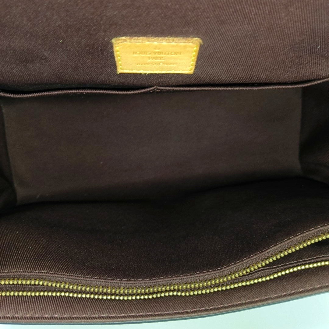 CLUNY MM Monogram Coated Canvas Brown