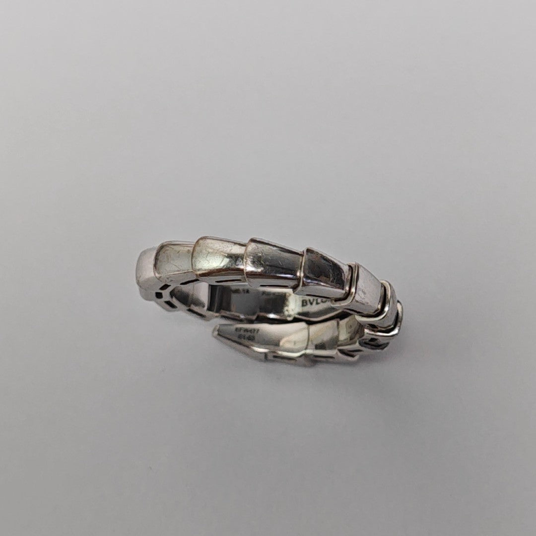 SERPENTI 18k White Gold Silver Ring EU 49