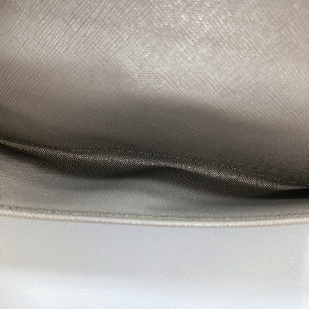 Fold Wallet Saffiano Calfskin Gray Wallet