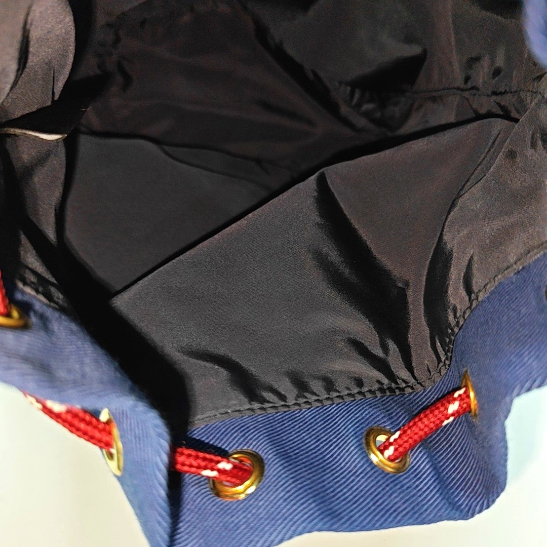 Fabric Bucket Bag Blue