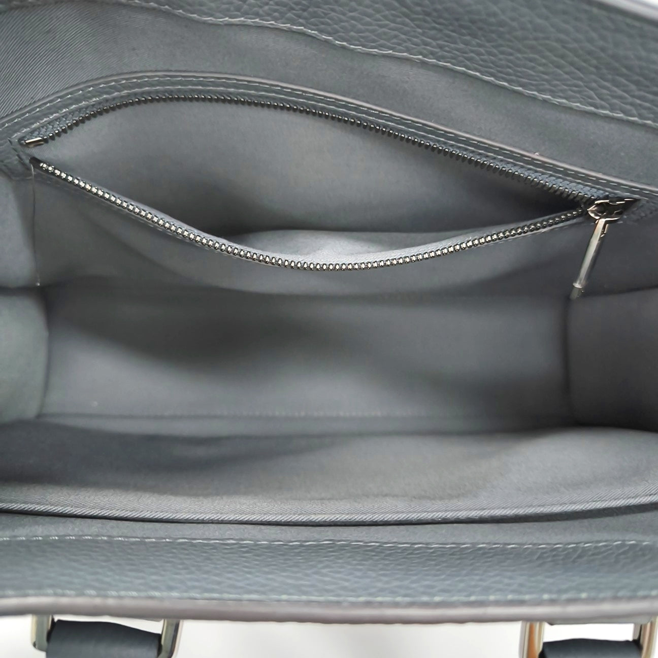 East/west Satchel Oblique Calfskin Gray