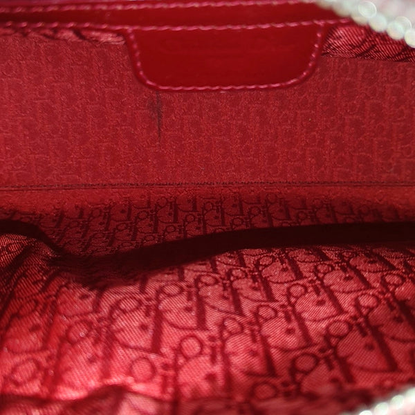 Lady Dior Medium Cannage Patent Leather Red