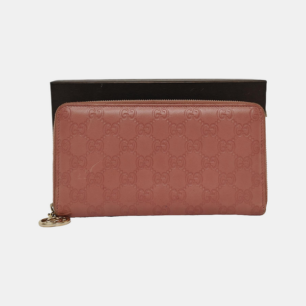 Signature Monogram Calfskin Pink Wallet