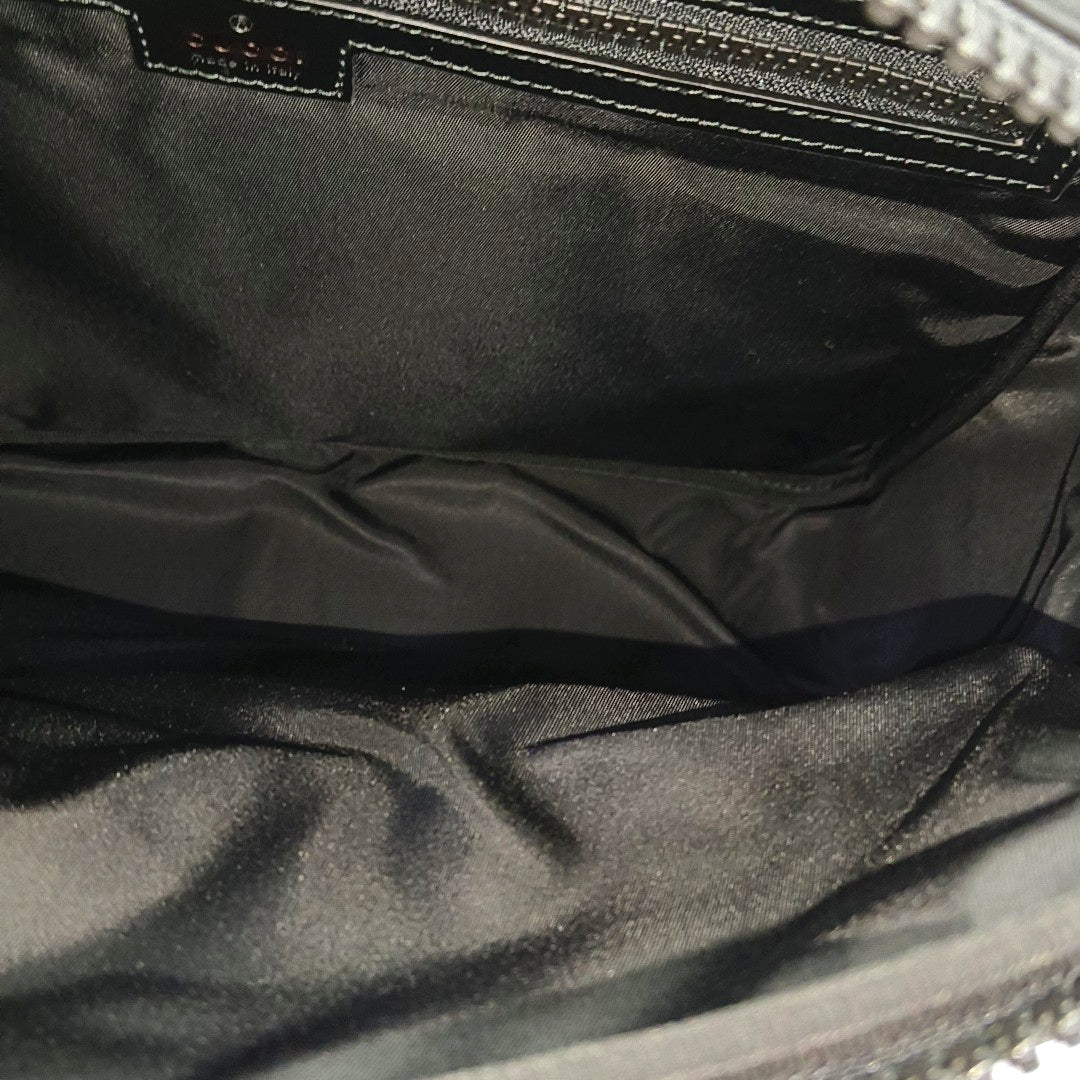 Monogram Coated Canvas Shoulder Bag Black