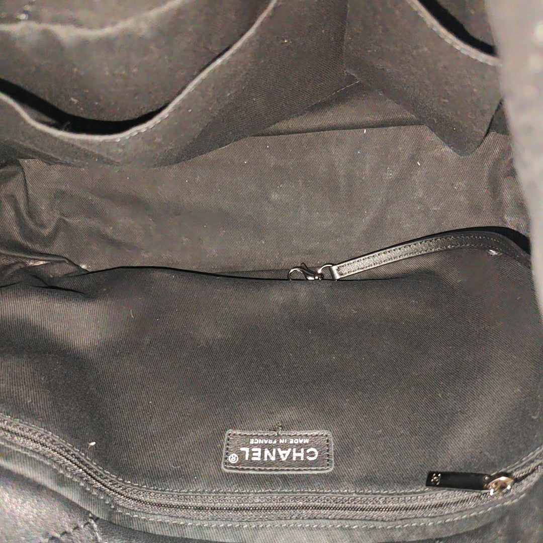 Quilted Lambskin Tote Bag Black