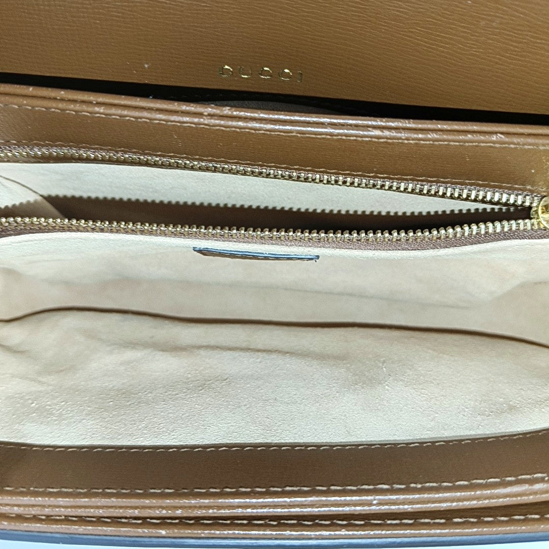 Horsebit 1955 Medium Monogram Coated Canvas Beige