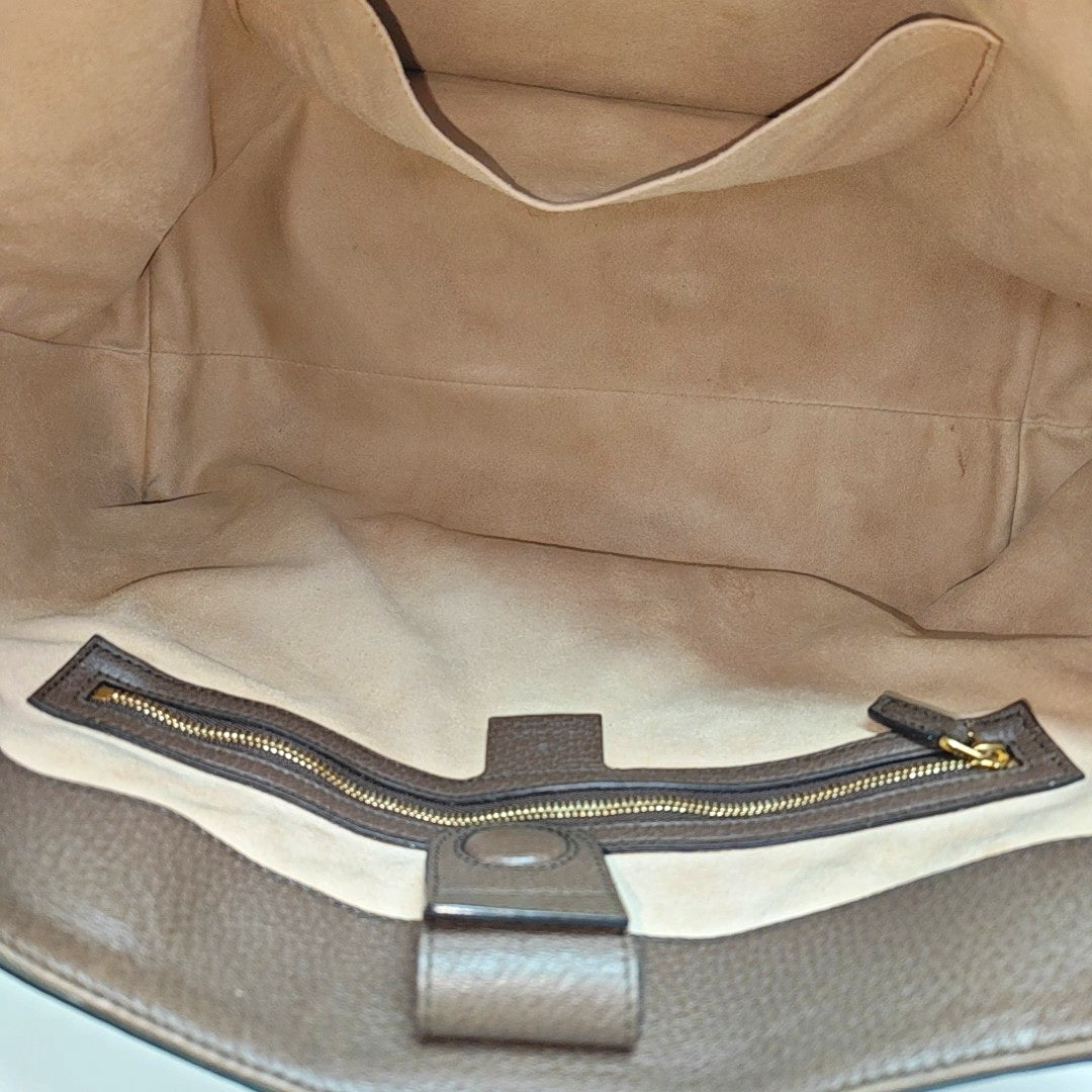 Monogram Coated Canvas Tote Bag Brown