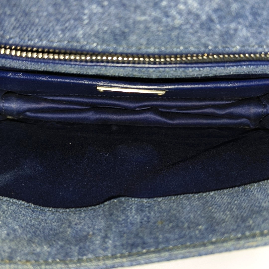 Denim Top Handle Bag Blue