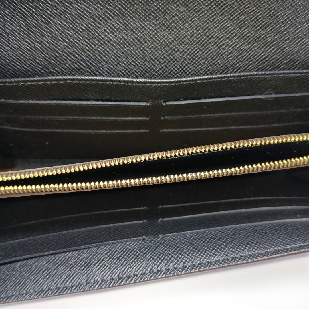 SARAH Monogram Coated Canvas Brown Wallet