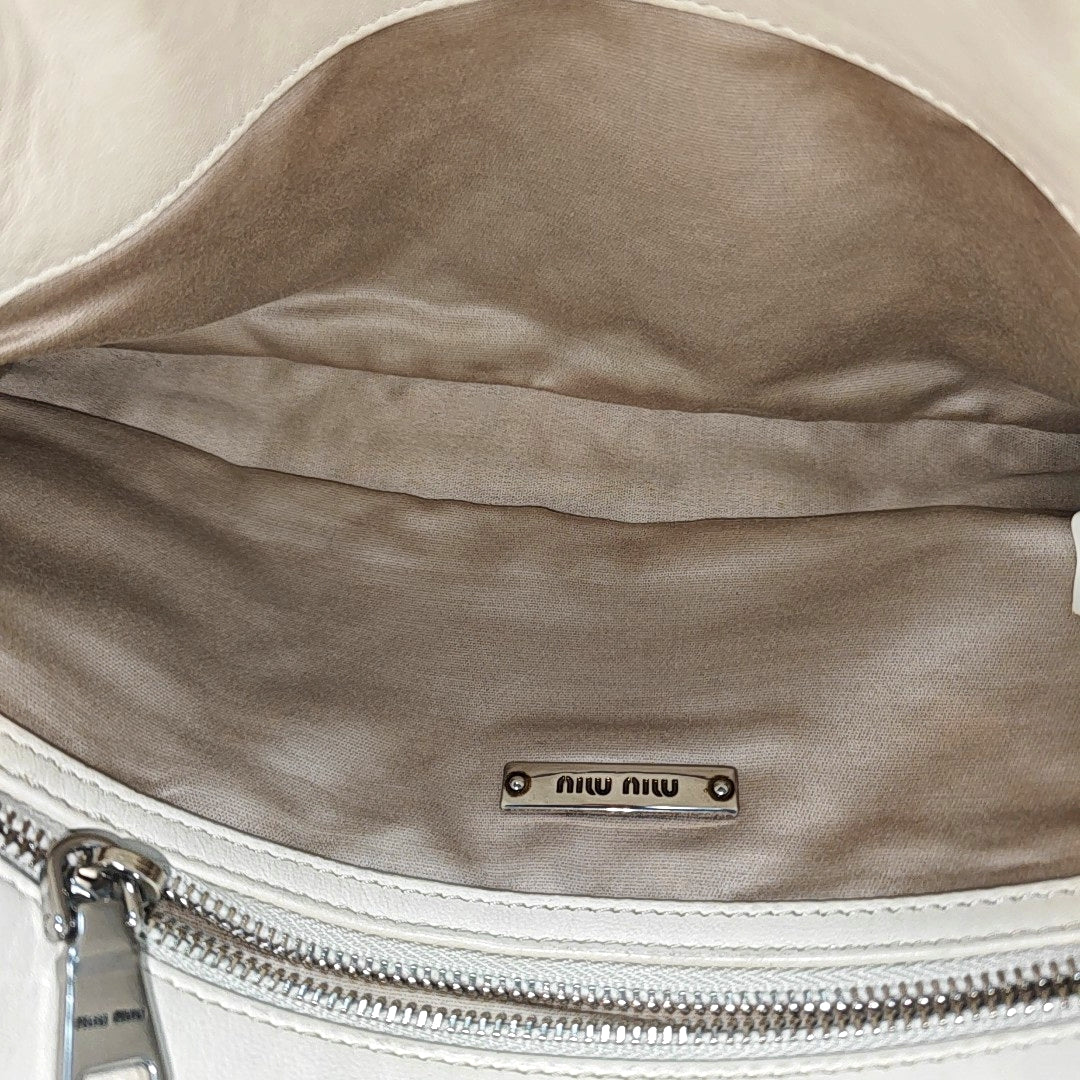 Fabric Shoulder Bag White