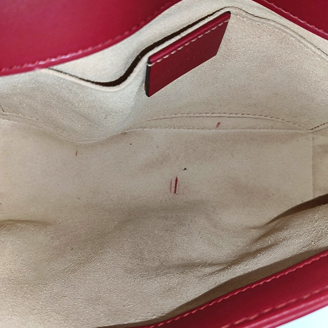 GG Marmont Small Quilted Calfskin Red