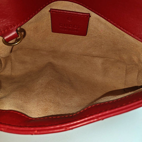 GG Marmont Mini Quilted Calfskin Red