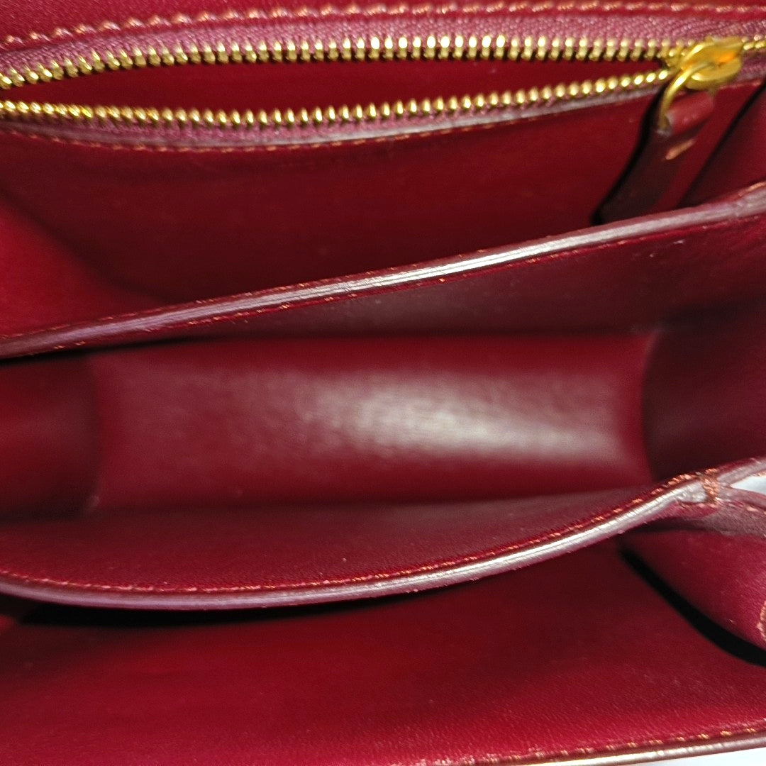 Authenticated pre-owned  CLASSIC BOX Mini Calfskin Burgundy - Shoulder Bag at Looply