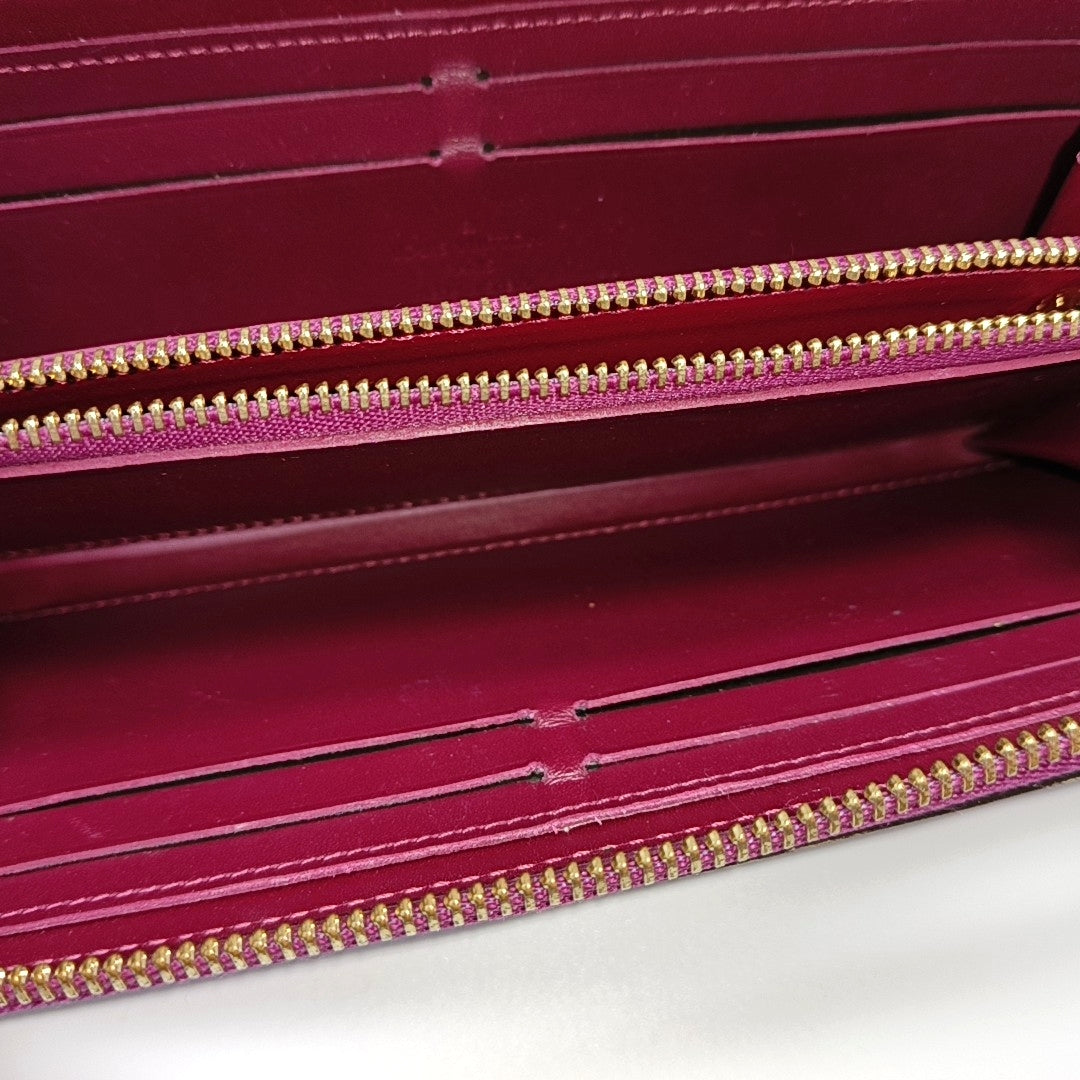 CLÉMENCE Monogram Patent Leather Purple Wallet