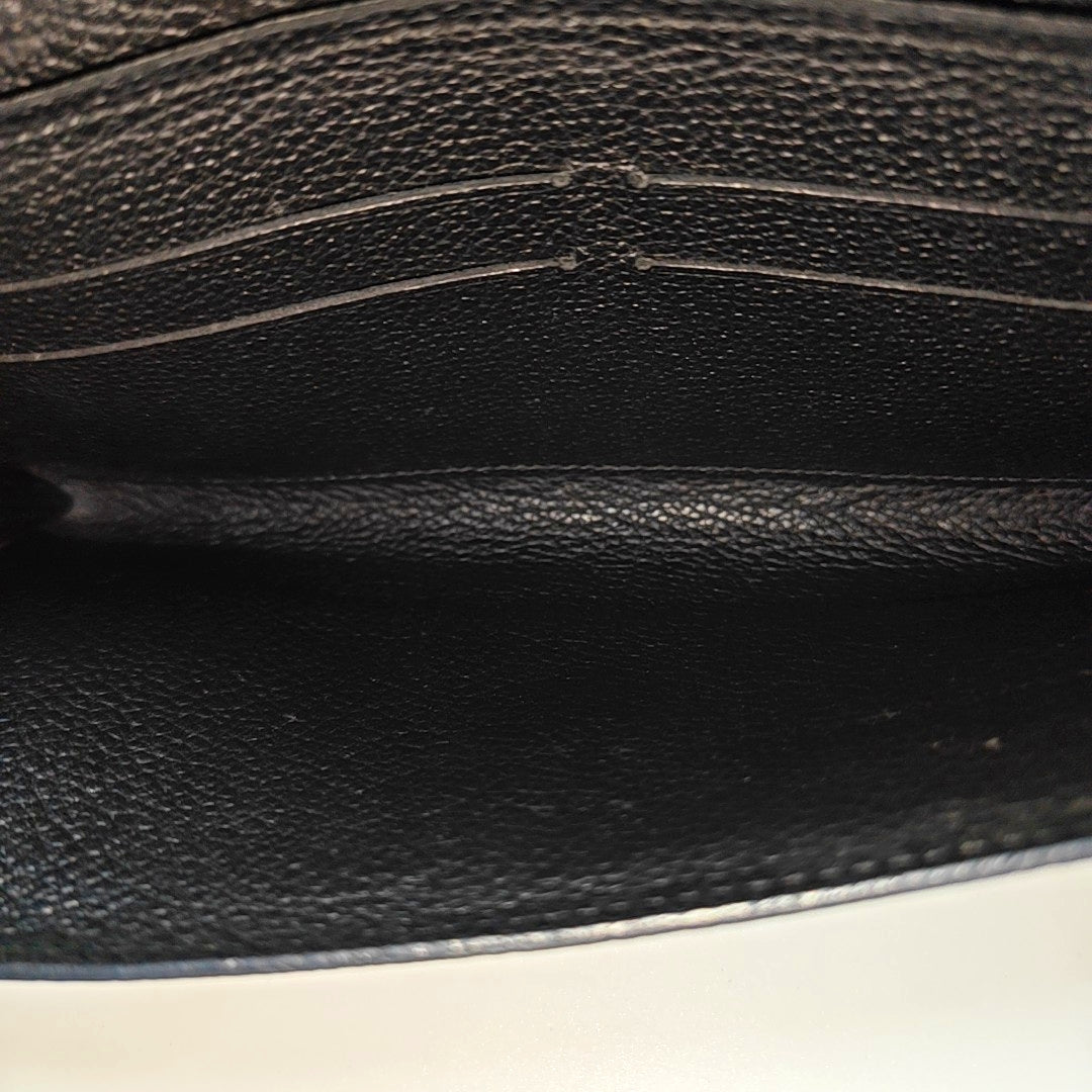 SARAH Monogram Calfskin Black Wallet