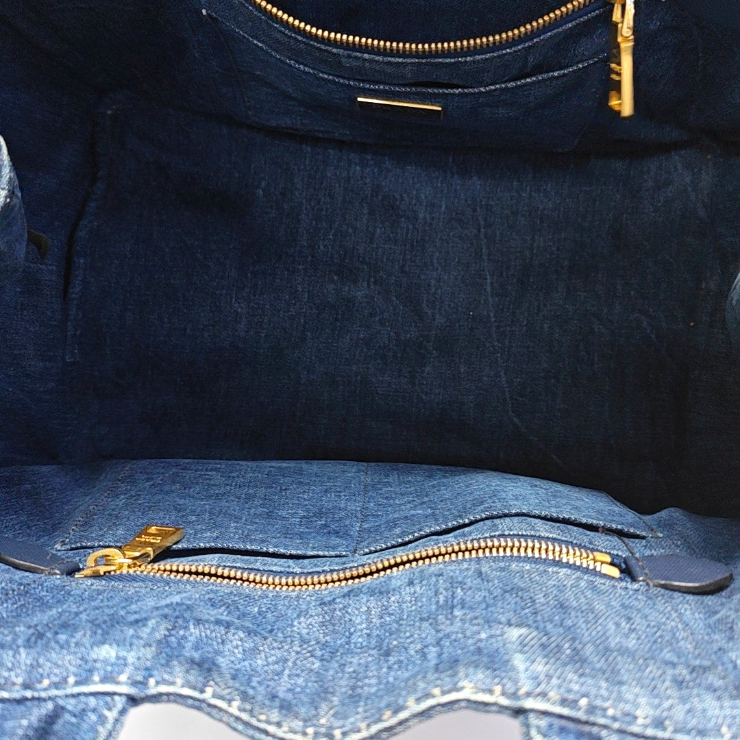Denim Quilted Denim Blue