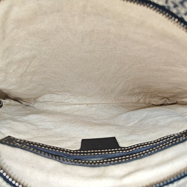 Monogram Coated Canvas Shoulder Bag Blue