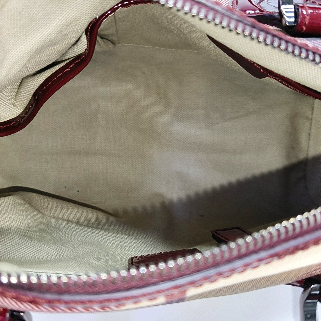 Coated Canvas Top Handle Bag Beige