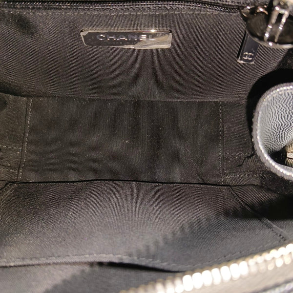 Quilted Grained Calfskin Shoulder Bag Gray